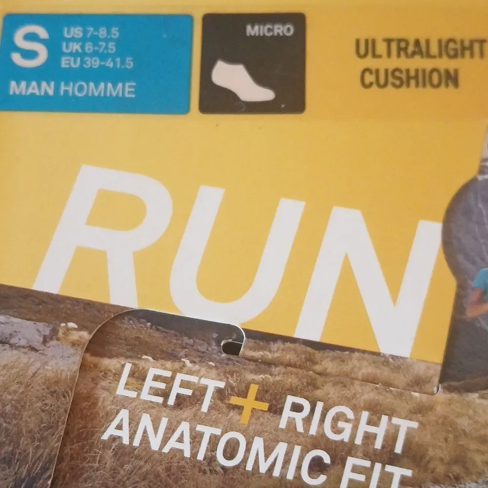 Icebreaker Men's Merino Micro Black Running Socks Left + Right Anatomic Fit